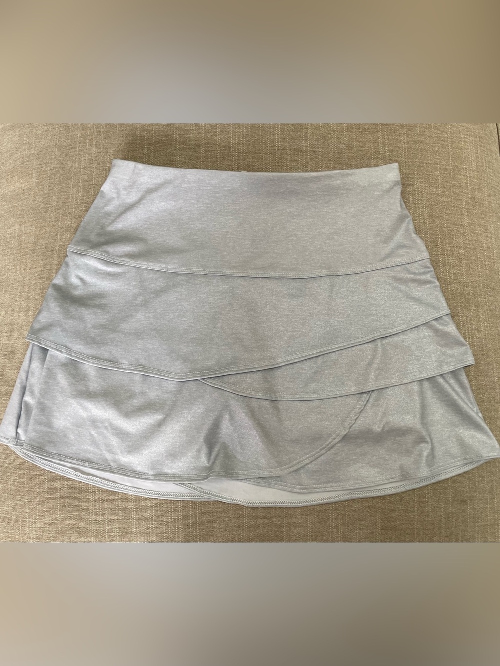 Lucky in Love Light Gray Shimmer Layered Tennis Skirt